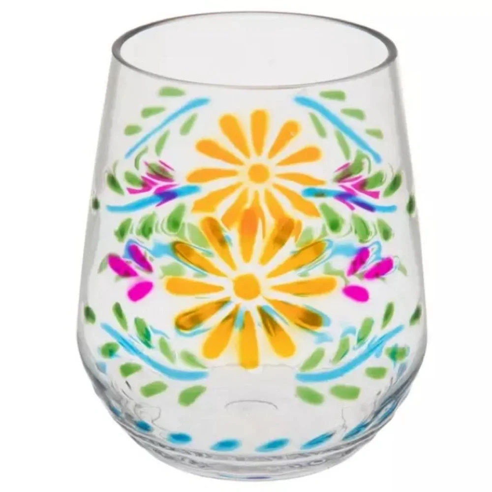 Fiesta Embossed BPA-Free Plastic Set with Pitcher and Two Stemless Glasses - Picture 9 of 9